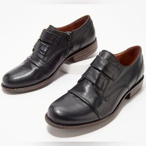 Miz Mooz Liam Oxford Genuine Leather Butter Soft Size Zip Loafer Bootie Size 6.5